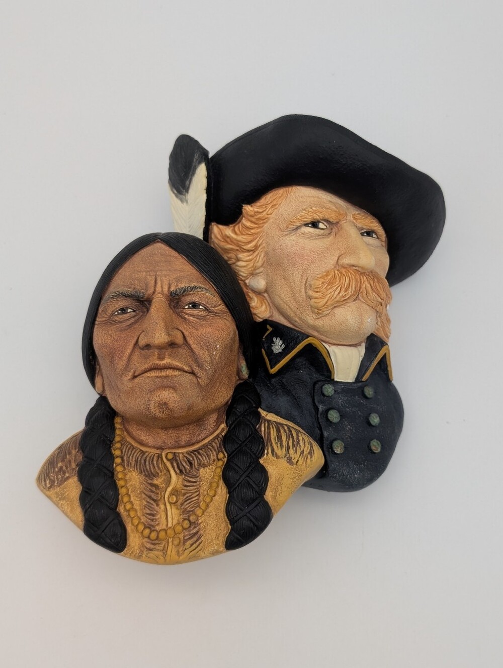 Vintage (1989) Bossons Chalkware Colonel Custer and Chief Sitting Bull